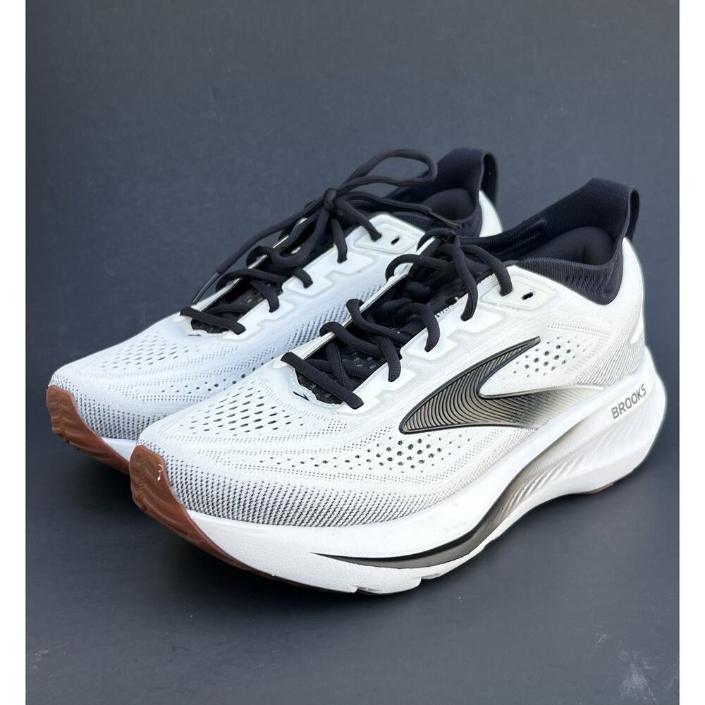 BROOKS Glycerin 23 Running Shoes Wide Width 2E White / Black / Gum Men's Size 9 - Picture 3 of 11